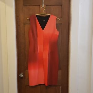 EUC Elie Tahari Red Hues Midi Dress, Perfect